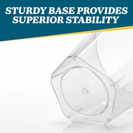 Blue Sky Clear Square 8.5oz Disposable Plastic Coffee Mugs - 8 Count | Elegant Transparent Cups for Hot and Cold Beverages, Parties, and Events