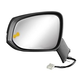 Driver Side Mirror for Toyota Highlander, Highlander Hybrid, (textured black w/PTM cover, w/turn signal, w/puddle lamp, w/BSDS, w/memory, foldaway), Heat, w/o camera
