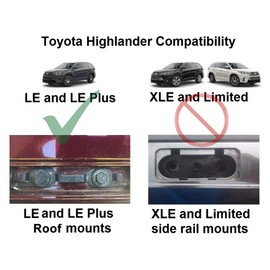 BRIGHTLINES Aero Cross Bars Roof Racks Luggage Rack Replacement for 2014-2019 Toyota Highlander LE & LE Plus