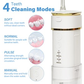 WAAYAA Water Flosser Mini Cordless Portable Rechargeable Oral Irrigator, Telescopic Water Tank with IPX7 Waterproof 3 Models, Suitable for Family Use and Travel