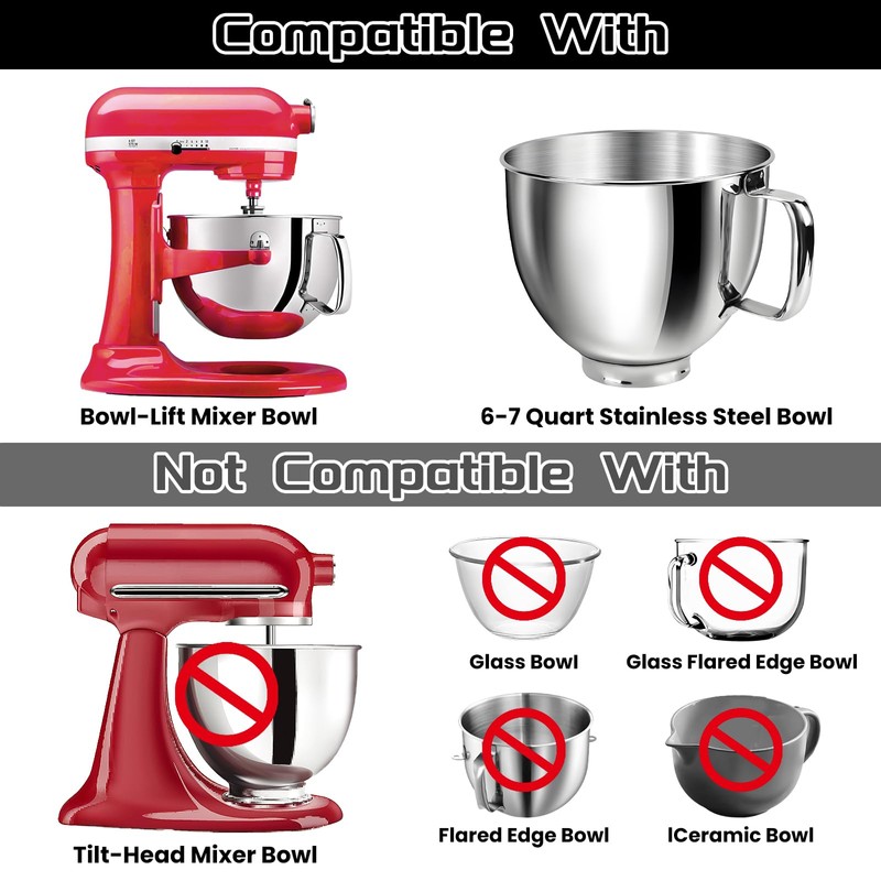 Silicone Mixer Bowl Cover Compatible with KitchenAid 6-7 Quart Bowl-Lift