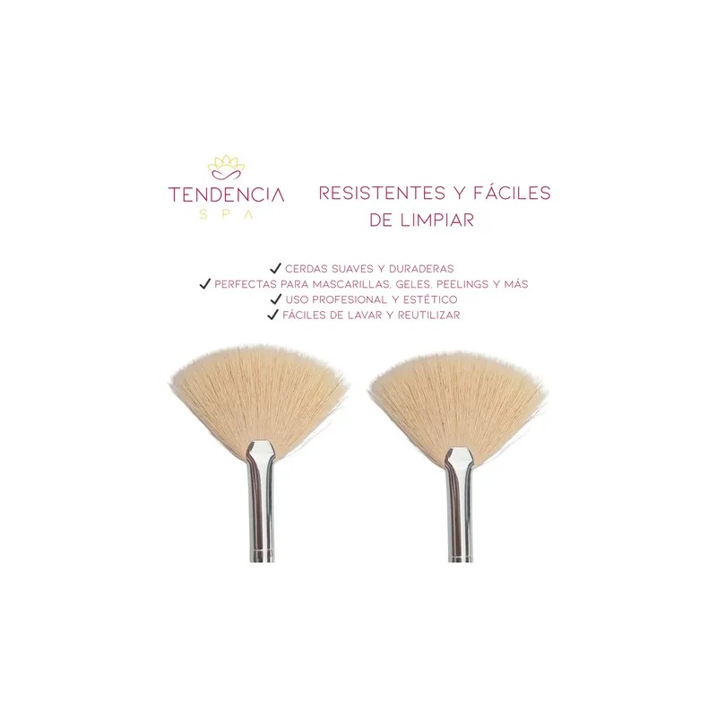 Brochas Faciales Abanico 4 Pzas Cerdas Naturales