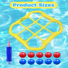 OasisTrim Tic-Tac-Toe Pool Games Set, Inflatable Pool Games Toys for All Adults Teens with 10 Balls, Ideal for 2-10 Players, Great for Outdoor Swimming and Beach Parties