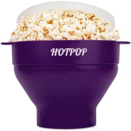 The Original Hotpop Microwave Popcorn Popper, Silicone Popcorn Maker, Collapsible Bowl BPA-Free and Dishwasher Safe- 20 Colors Available (Dark Orchid)