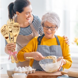 Mothers Day Gifts - Gifts for Mom,Mothers Day Gift Basket,Mothers Day Decorations,Birthday Gifts for Mom,Mother Day Gift Ideas,5 Pcs Wooden Spoons for Cooking