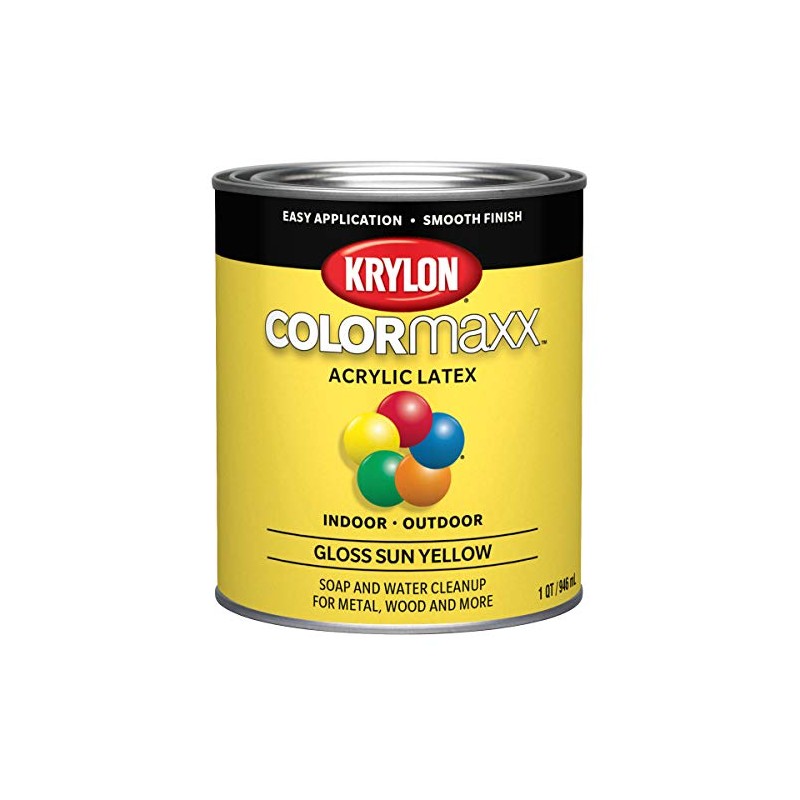 Krylon® COLORmaxx™ Brush-On, Gloss, Sun Yellow, 1 Quart