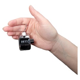 Zugar Land Metal Carnival Counters (Bulk - 12 Pack) (4 Digit) Silver Color Manual Hand Held Thumb Operated Tally Clicker Pitch Counter for Counting Knitting Couching Golf Lap (12 Pieces)