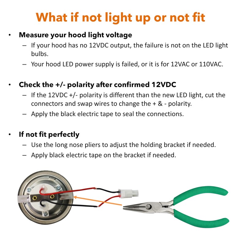 Awoco LED Light Bulbs Replacement for Range Hoods - 12V