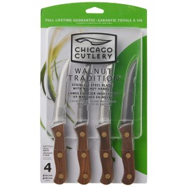 Chicago Cutlery B144 4pc Walnut Tradition Steak Knife Set