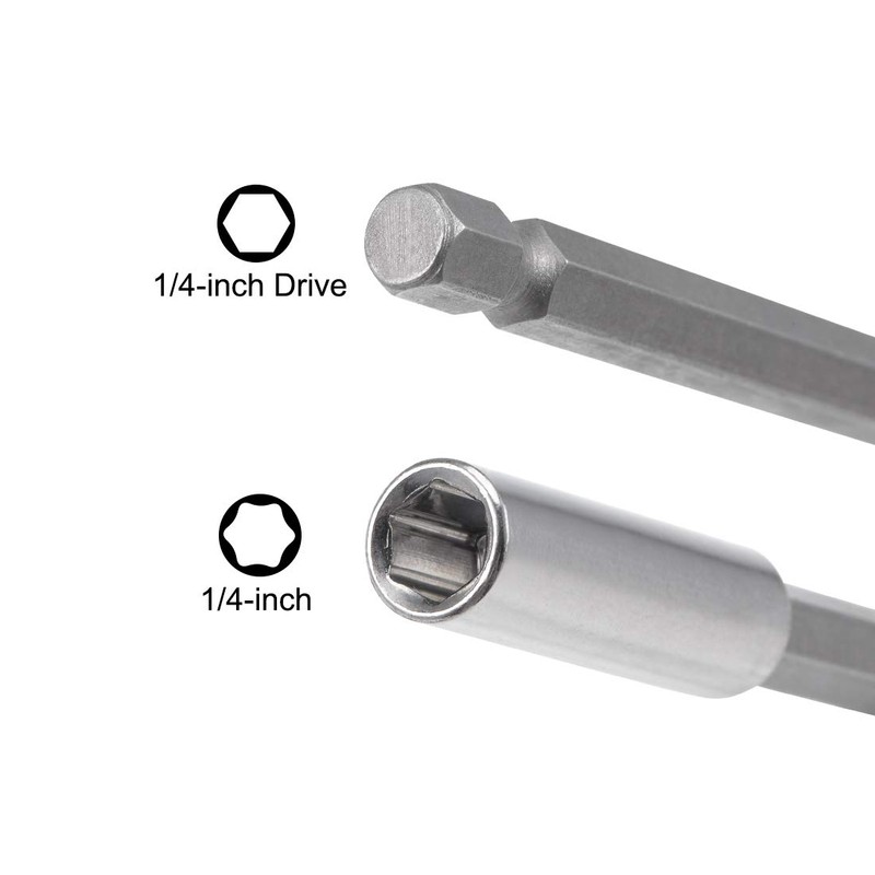 sourcing map 3 Pcs 1/4 Inch Hex Shank by 4