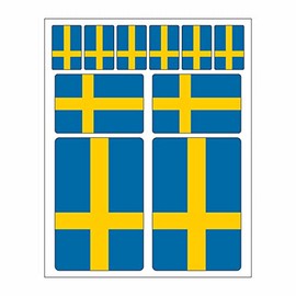 Generisch Set of 10 Flag Stickers Sweden Car Sticker