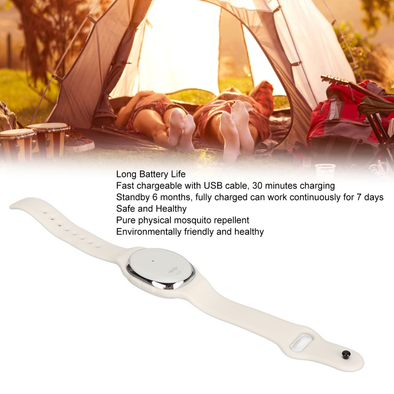 Mosquito Repellent Watch Ultrasonic USB Rechargeable Noiseless Adjustable Mosquito Repeller