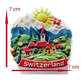 3D -SWITZERLAND ZURICH ALPS Fridge Magnet City Souvenir Travel Memory Gift