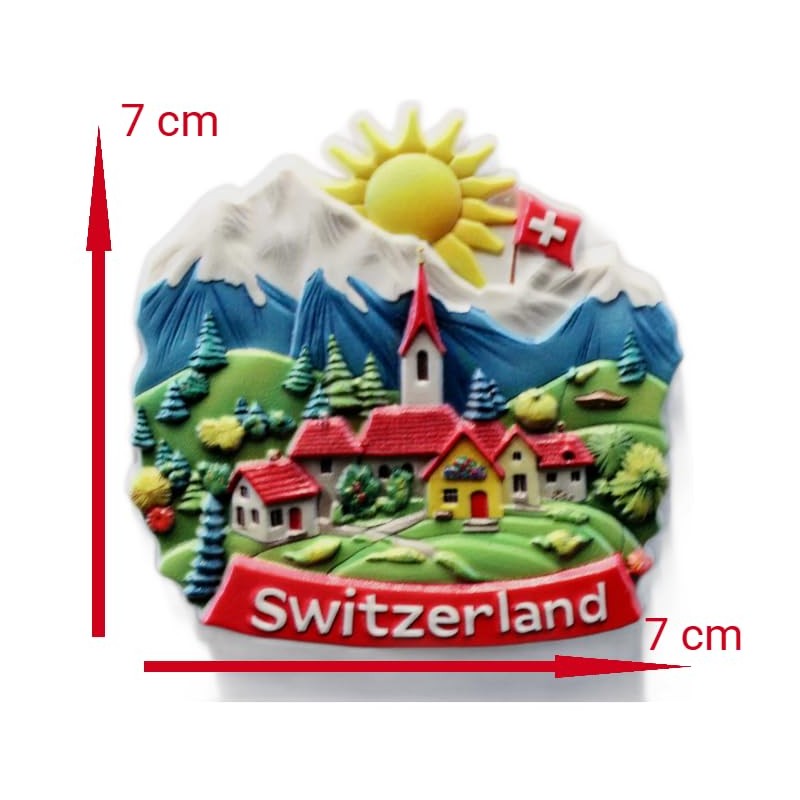 3D -SWITZERLAND ZURICH ALPS Fridge Magnet City Souvenir Travel Memory