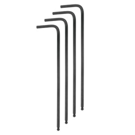 QUARKZMAN 4 Pieces Hex Key Set with Ball Head 3/32 Inch L-Shape Long Arm Hex Key Made of Chrome Vanadium Steel Repair Tool for Craftsmen, Allen Key Set Black