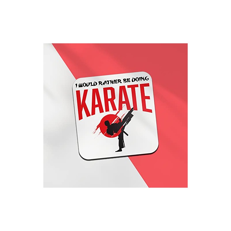 Square Single Coaster - Rather Be Doing Karate Boys Men