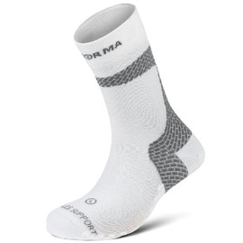 Enforma® Achilles Supports Your New Favorite Socks for Running, Paddling or Just Don't Stop Using Coolmax Technology, Absolute Comfort and Extra Pampering for Your Achilles Tendon, white/grey