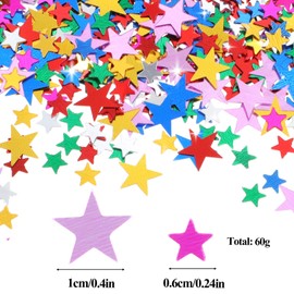 Pack of 6000 Confetti Birthday Decoration, 60 g Star Confetti Silver, Confetti Holographic, Stars Glitter Sequins, Table Scatter Decoration, Acrylic Stars Confetti Decoration for Party, Wedding