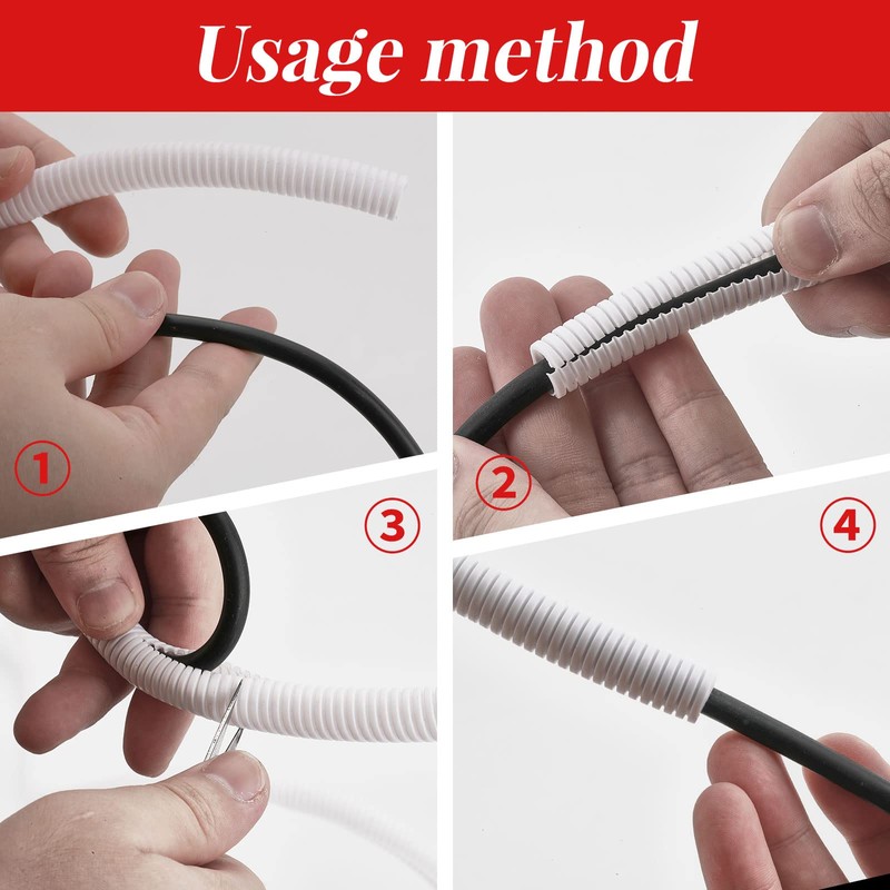 30ft Dog Cat Cord Protector Electric Wires Covers Wire Loom