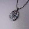 coai Mens Black Obsidian Stone Dragon Amulet Pendant Necklace