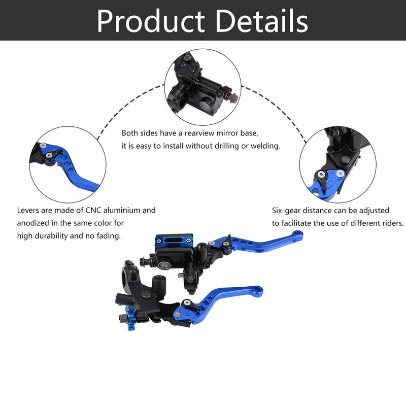1 Pair Adjustable Break and Clutch Levers, 7/8" Universal Motorcycle