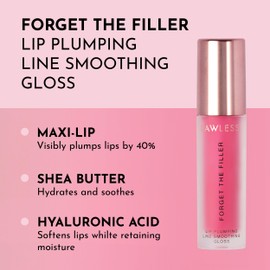 LAWLESS Lawless Women's Forget The Filler Lip Plumper Line Gloss, Juicy Watermelon, Pink, 0.11 Fl Oz (Pack of 1)