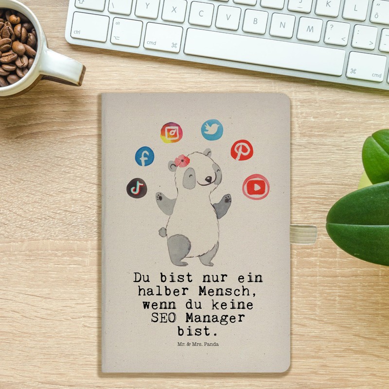Mr. & Mrs. Panda DIN A5 Baumwoll Notizbuch SEO Manager