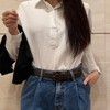 Bellabel Women's Thin Belt, Cowhide Leather, Made in Japan, Color