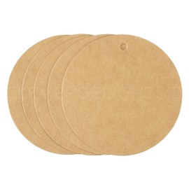CleverDelights 3" Round Kraft Gift Tags - 100 Pack - Round Circle Paper Hang Tag 3 Inch