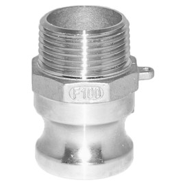 AF Hydro Aluminium Cam and Groove Hose Fitting, Type F Male Adapter Coupler x 1 1/4” NPT Male Thread, Pressure Rating up to 250 PSI, Easy Connect and Disconnect Low Pressure Camlock