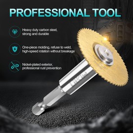 LitKiwi 1/4-Inch Hex Shank with 4PCS Rotary Drill Saw Blades(Titanium Coating),HSS Saw Disc Wheel Cutting Blades for Drills Rotary Tools