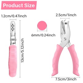 ASTARON Hole Punch for Paper 6 mm, Hand-Held Single Hole Punch, Pink, Circle Metal Paper Hole Punch with Soft Handle for Tags, DIY Crafts, Home Office School Supplies (3 Colour Options)