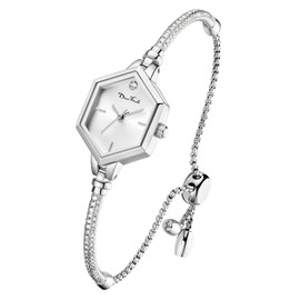 Gold Petite Bracelet Watch for Women, Diamond Dress Analog Hexagonal Mini Women Watch Waterproof