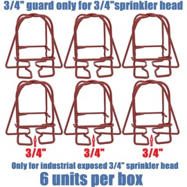Happy Tree (6 Pack) 3/4" IPS Red Fire Sprinkler Head Guard for Pendent & Upright & Horizontal Sidewall Head - Double Hook