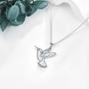 DAYLINLOVE Hummingbird Necklaces White Opal 925 Sterling Silver Humming Bird