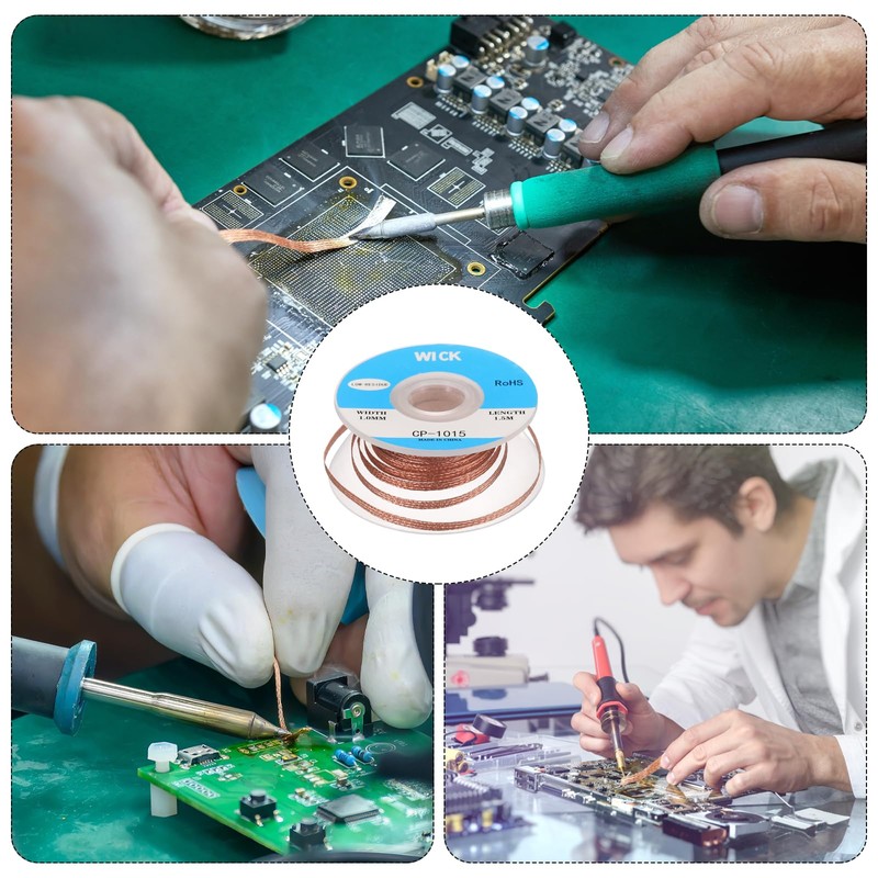 sourcing map Solder Wick Braid No-Clean Desoldering Wick Braid 0.04