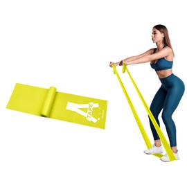 A-TAPE Thera-Band Resistance Bands Set, Professional Non-Latex Elastic Band for Upper & Lower Body Exercise, Physical Therapy, Pilates, Rehab (51 * 6 Inch) (Yellow (Set of 1))