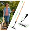 ATLRGISL Iron Weeding Rake with Wooden Long Handle 2.0, 8