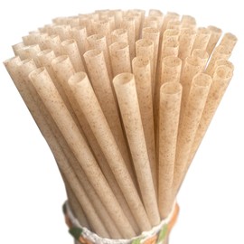 Biodegradable Sugarcane Straws Paille (100 pcs) Eco-Friendly Straws Disposable Plastic-Free Non-Pla Drinking Straws