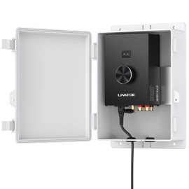 LiNKFOR Bluetooth 5.0 Power Amplifier, Peak Power 200W+200W, 44.1K/48K, 16bit Power Amplifier, Waterproof Enclosure, Wireless Audio Streaming for Outdoor Speakers