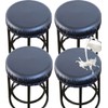 HFCNMY Stool Covers, 4Pcs Waterproof Stretch PU Round Bar Stool
