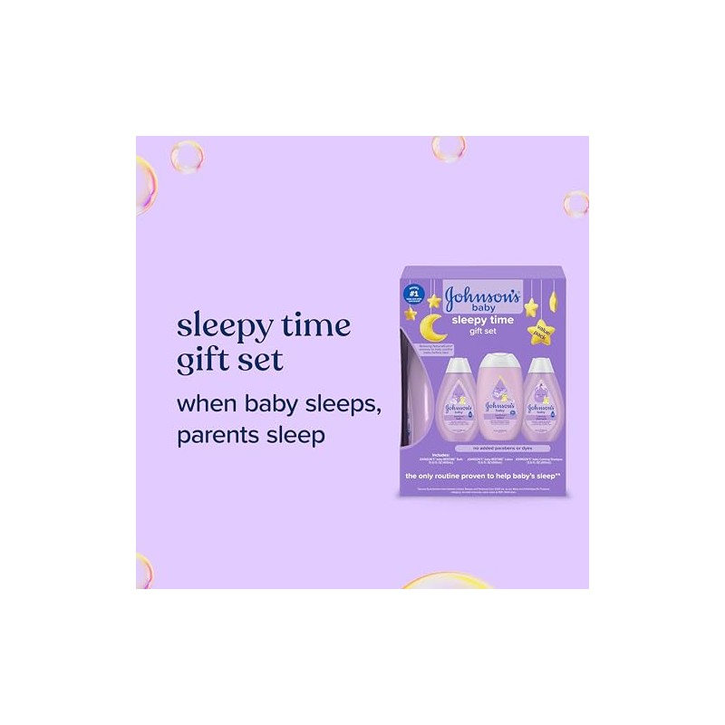 Johnson's Sleepy Time Baby Gift Set with Relaxing NaturalCalm Aromas,