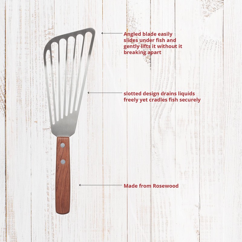 Maine Man Angled Fish Spatula, 18/8 Stainless Steel Blade, For