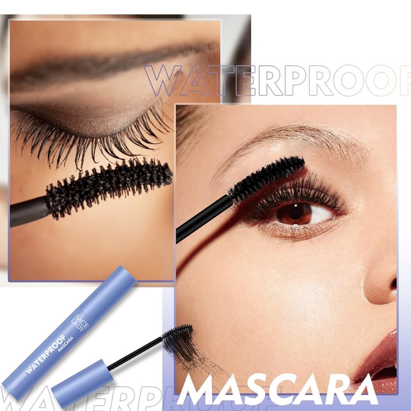 SACE LADY Black Mascara, Waterproof Volume Lengthening Eyelashes Mascara, Long