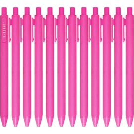 U-RIGHT 12 Pcs Gel Ink Pens Black Ink 0.5 mm Fine Point Smooth Writing Cute Pens for Office School (Pink)