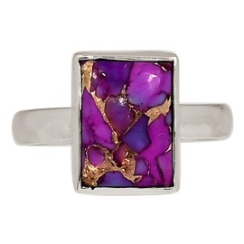 Xtremegems Composite Copper Purple Turquoise 925 Silver Ring Jewelry s.8 ALLR-30426