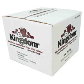 Kingdom Prefilled Communion Cup with Wafers(100 ct-red juice) Sealed in a Single-Serving Container with Upto 1-Year Shelf Life, Perfect for Holy Eucharist Celebration in Hospitals,Summer Camps, and more!