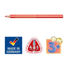 STAEDTLER Noris Jumbo 128 NC12P1X Thick Colouring Pencils in Triangular Shape and Craft Scissors Noris Club with Rounded Blades 12 Colouring Pencils Including Sharpener and 14 cm Scissors