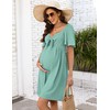 FUNJULY Maternity Dresses for Baby Shower Women's Knotted V Neck