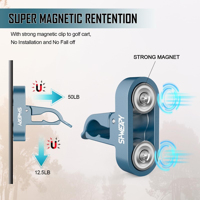 Magnetic Golf Holder Clip for Golf Cart Aluminum Alloy Stand